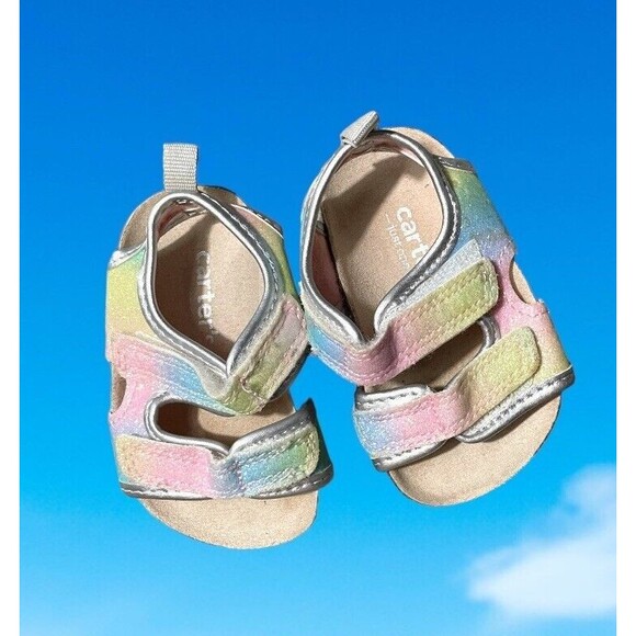 Carter’s Baby‎ Open Toe Sandals Rainbow Size 3 - Picture 1 of 5